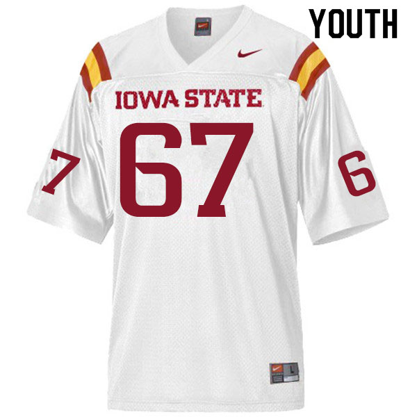 Iowa State Cyclones Youth #67 Grant Treiber Nike NCAA Authentic White College Stitched Football Jersey ON42E77YX